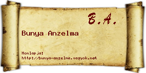 Bunya Anzelma névjegykártya
